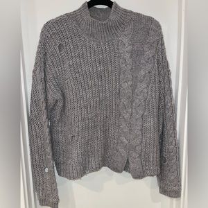 Gray distressed sweater